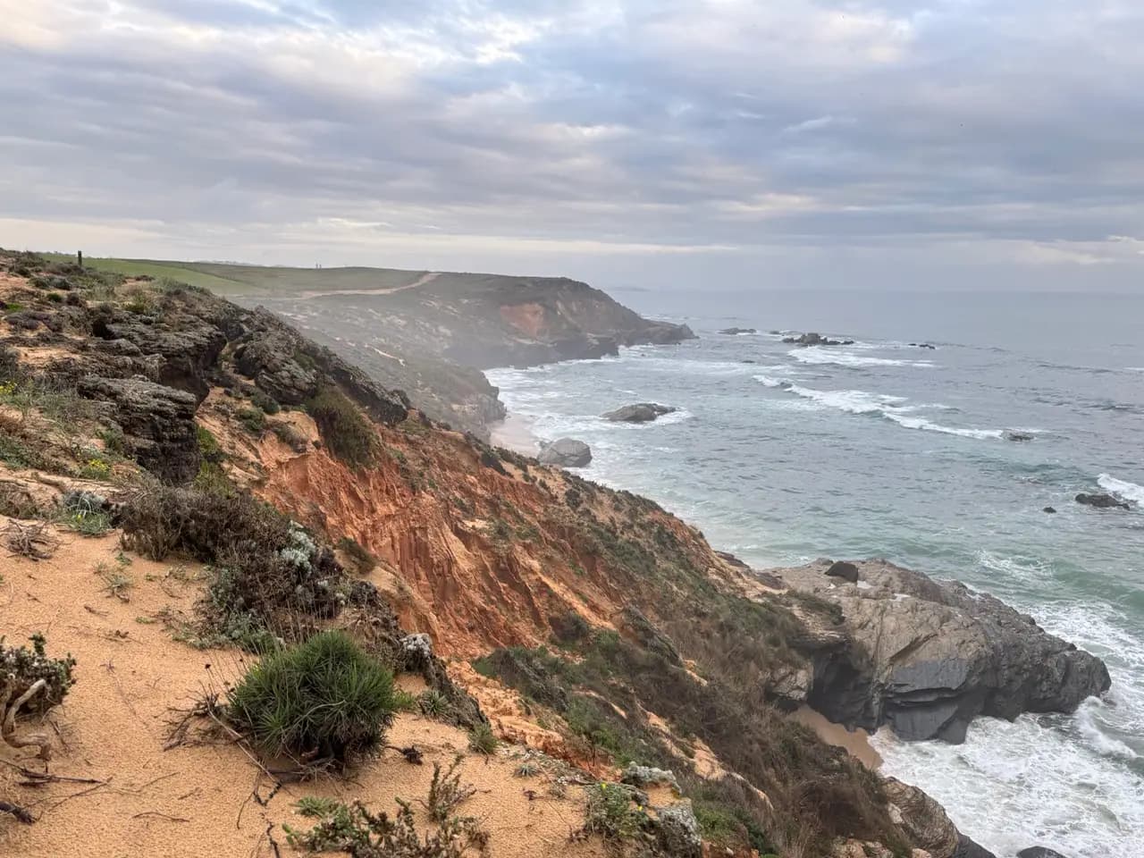 Cloudy sky over the coast — rain gave way to clearer weather