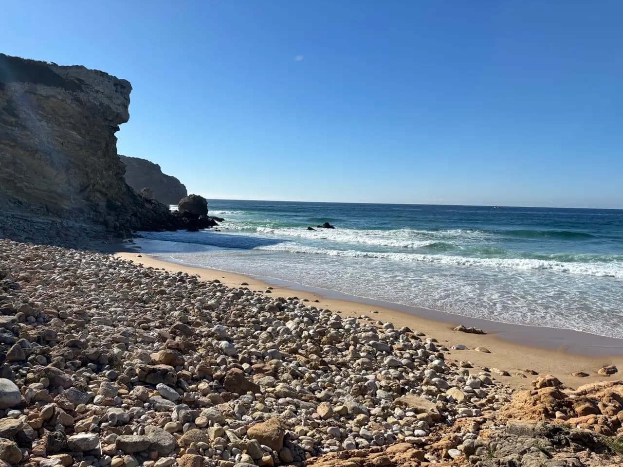 Rocky beach and shoreline along the Algarve