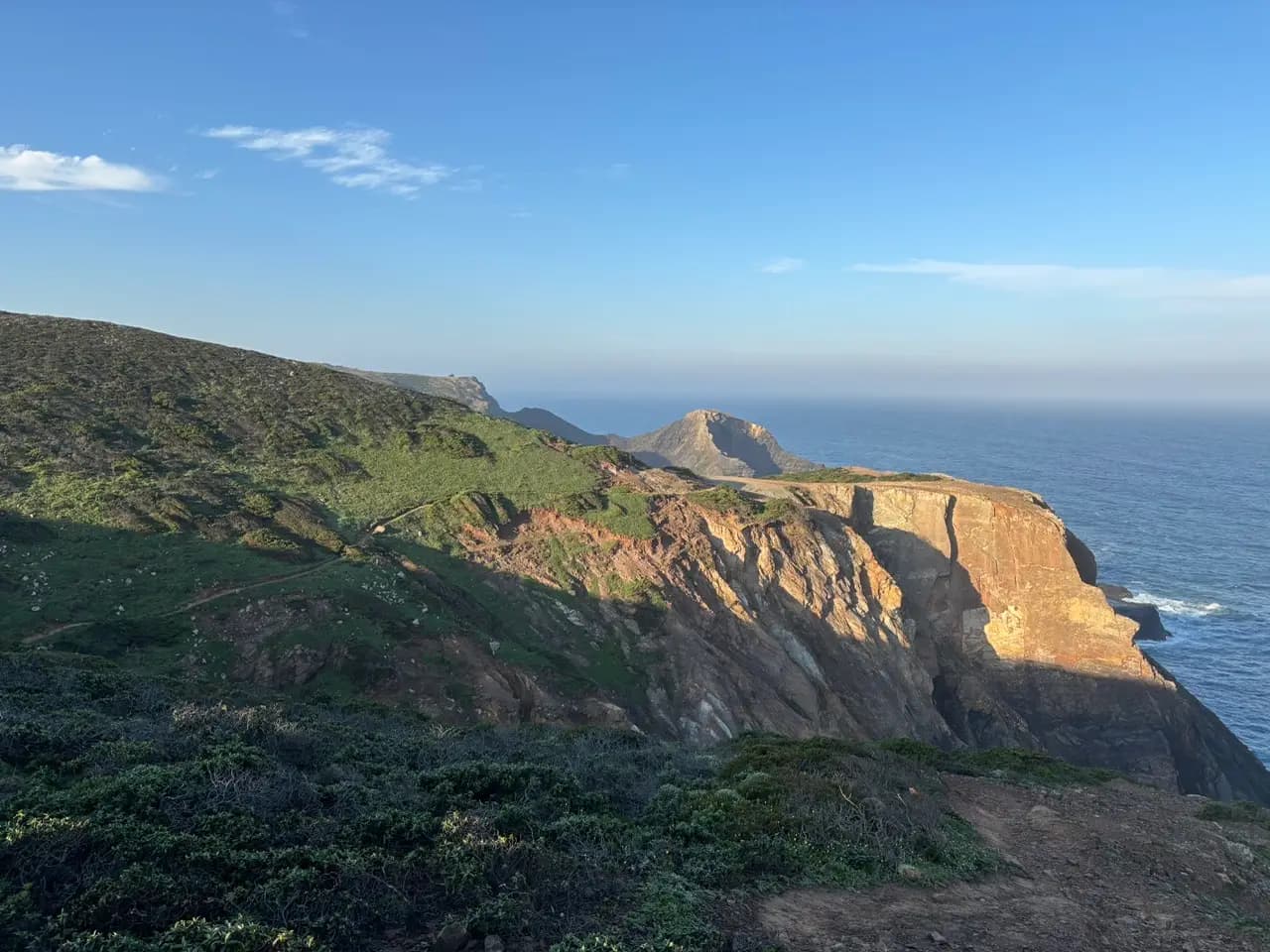 Sun on the cliffs along the way