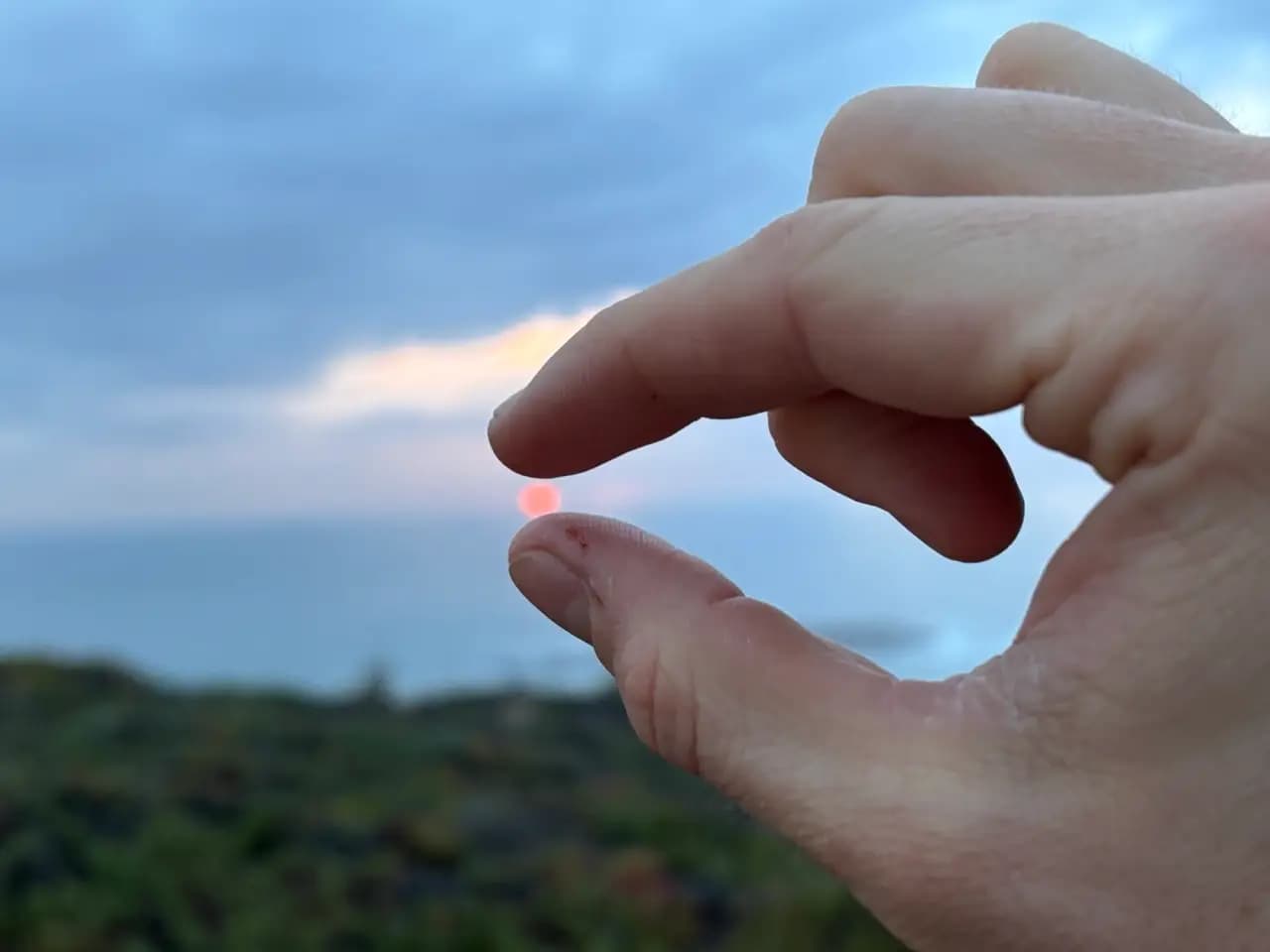 First evening on the trail — sunset over the Atlantic