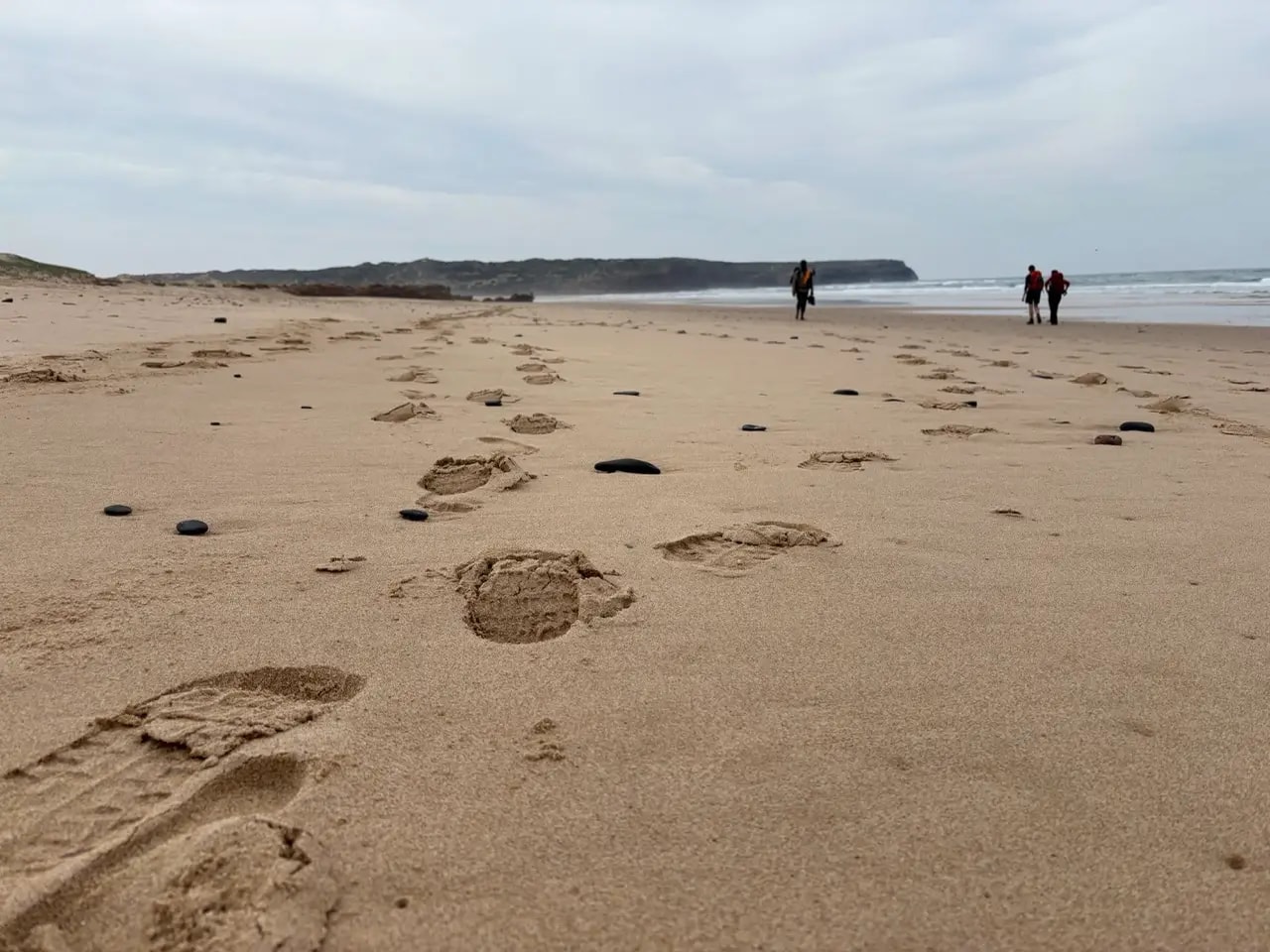 Walking on sand along the beach sections