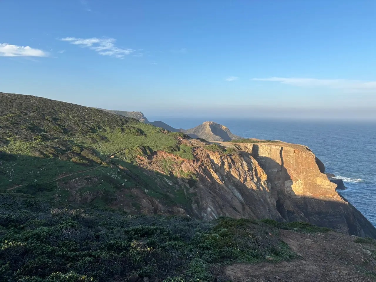 Sun on the cliffs along the way
