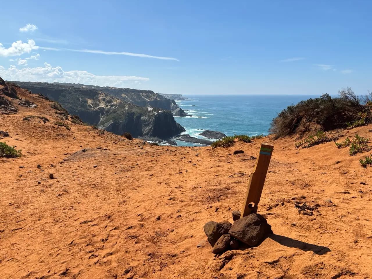 Coastal hiking path on the Fishermen's Trail Coastal hiking path on the Fishermen's Trail