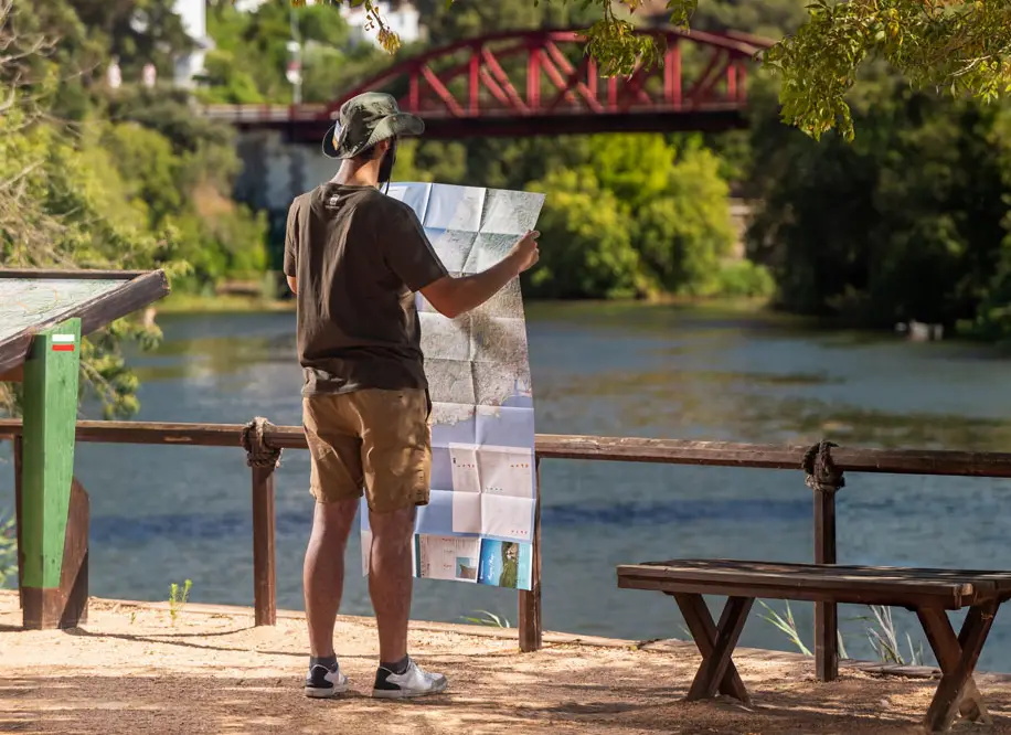 Trail signs along the coast Trail signs along the coast